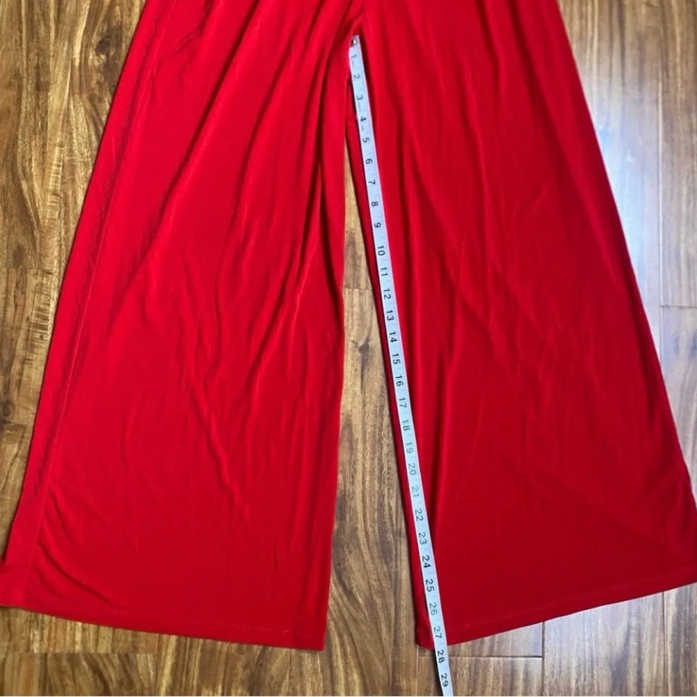 Shelby & Palmer Women's Red Halter Jersey Wide Leg Pant Jumpsuit Size Small Glam - Picture 14 of 14